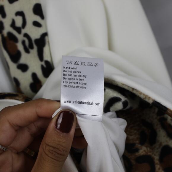 Leopard Trim White Blazer - Picture 13 of 16